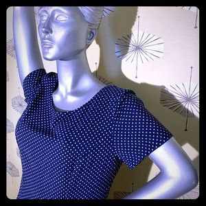 vintage 90s polka dot dress — navy & white